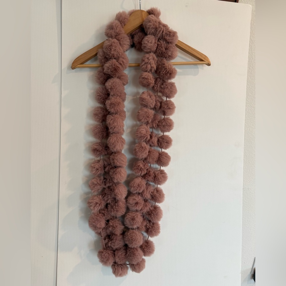 MARCUS ADLER Mauve Pom Infinity Scarf